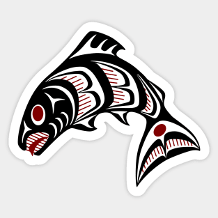 Northwest Pacific coast Haida art Salmon Sticker